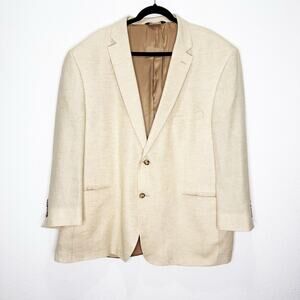 Jos. A. Bank Executive Sports Jacket Linen Wool Tailored Fit Tan 52R